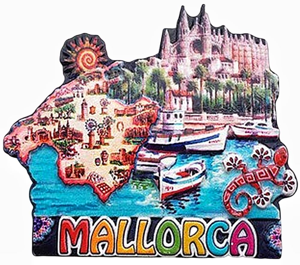 Aimant Frigo 3D Majorque Espagne - Souvenir De Voyage Déco Cuisine Ou Bureau - 7x5 Cm En Polyresine - 7