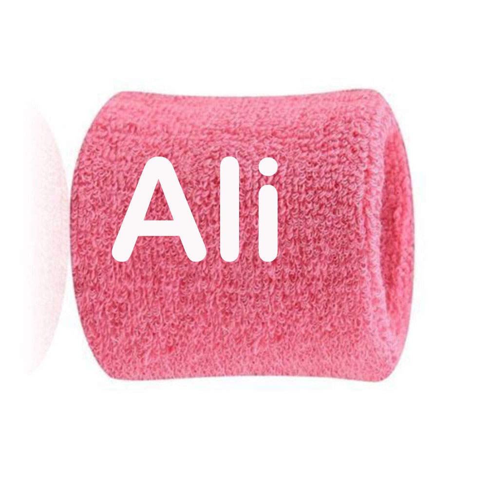 Personalised Pair of Sports Wrist Sweatbands Tennis Squash Badminton GYM Wristband_Pink