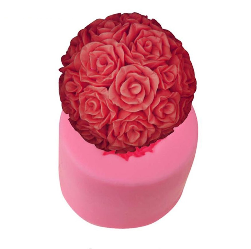 Moule Silicone 3D Fleur Rose - Pour Pâtisserie, Bougies Et Savon - 2 Pièces - Résistant à La Chaleur