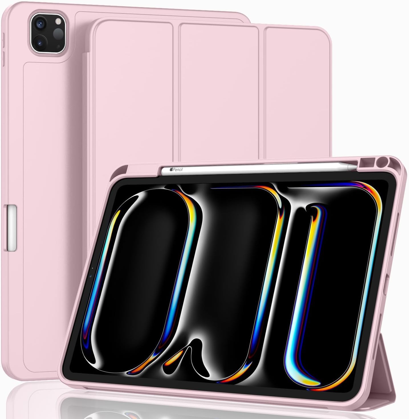 OJOS Compatible with New iPad Pro 11 Inch Case (M4, 5th Generation 2024) with Pencil Holder, Soft Smart Cover with Protective Trifold Stand, Auto Wake/Sleep, Support Pencil Charging, Pink (B0D5YC942B) Amazon Price History, Amazon Price Tracker
