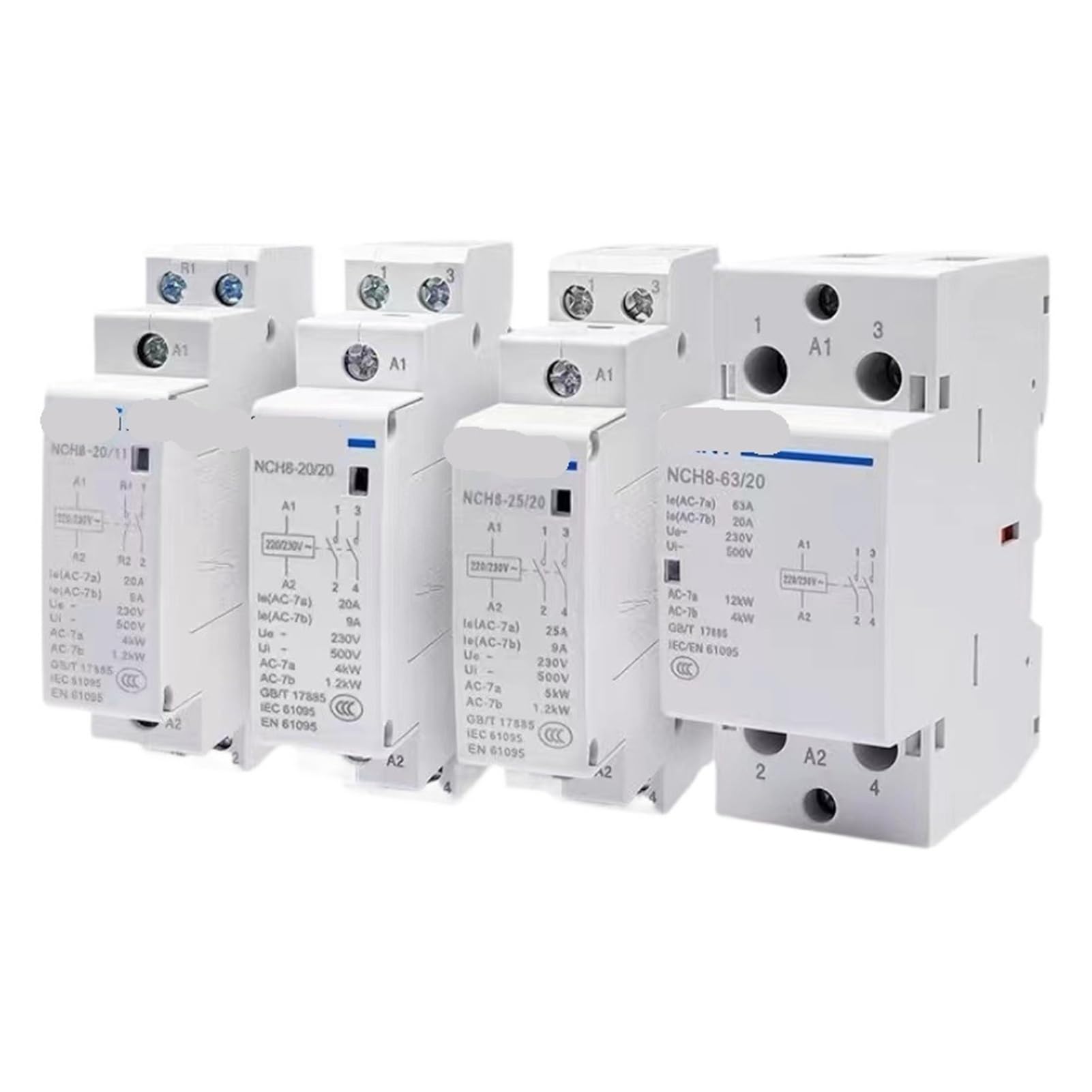 CHINT NCH8-20/02 AC Contactor, front-side view