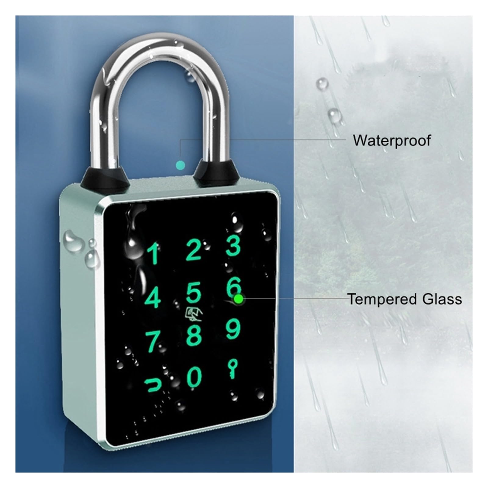Cerradura electrónica inteligente con Bluetooth y tarjeta RFID, aplicación for candado contraseña, for desbloquear llave, Resistente a la intemperie