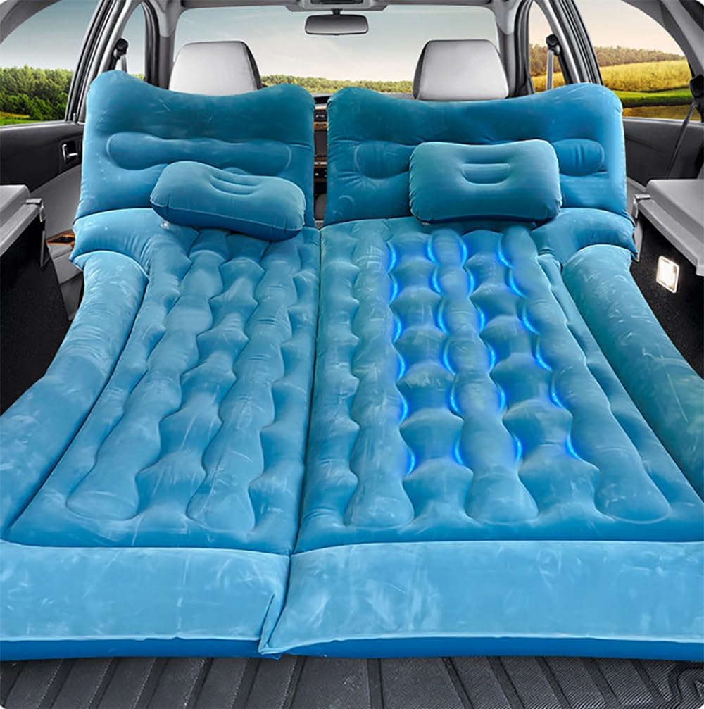 Car Air Mattress for BMW 2 Series F22 Coupe (2door) 2014-2023, Trunk Rear Seat Inflatable Thickened Flocking Travel Camping Bed, Air Pump 2 Pillows,Dark Green