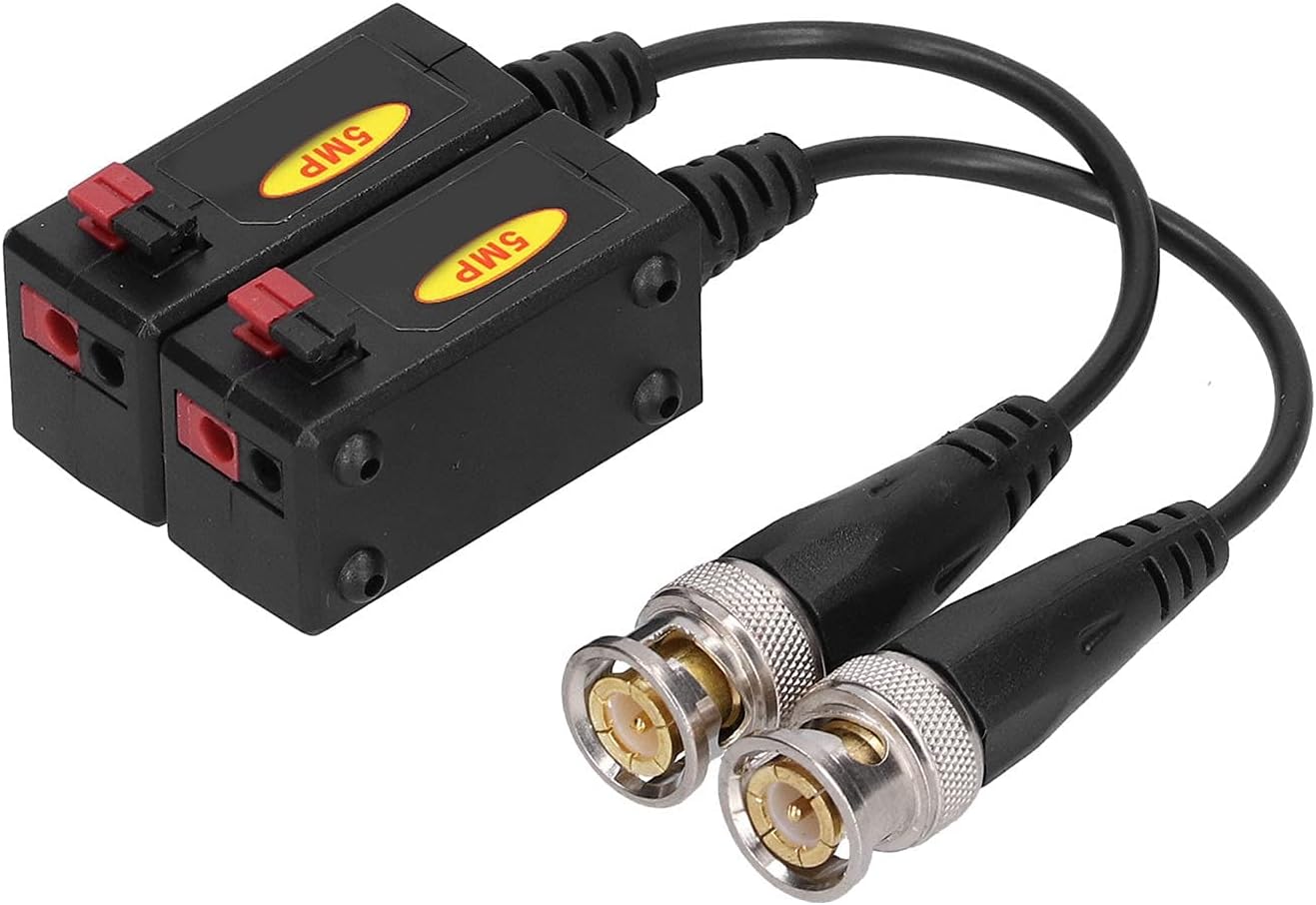 Shanrya Transceptor Balun, Tamaño Pequeño, Instalación Rápida, sin Herramientas, sin Pelado de Cables, Ethernet sobre Coaxial para Transmisión de Video