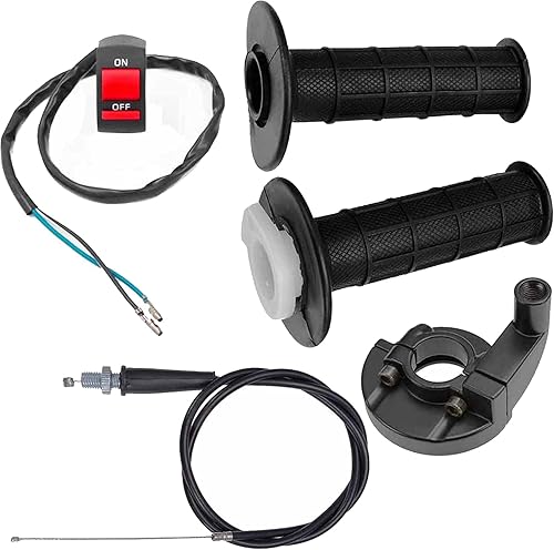 7/8" 0.866 in Twist Acelerador Mango de Repuesto para 50cc 110cc 150cc 250cc Mini Bike ATV Quad Pitbike Dirtbike (interruptor de banda)