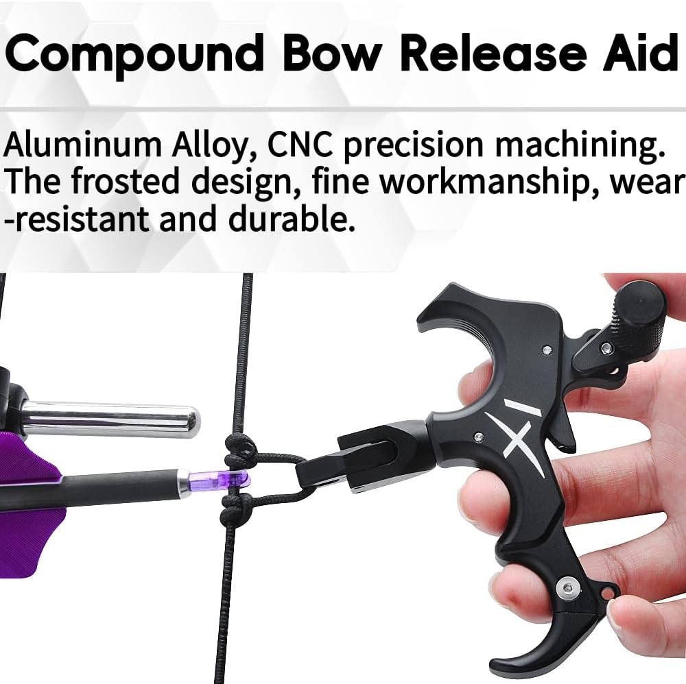 Archery Compound Bow 3/4 Finger Release CNC Machining Thumb Trigger Caliper LH/RH Hunting Shooting Target Practice Accessories