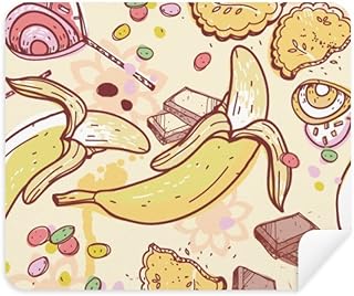 Banana Fruit Illustration Colorful Pattern Cleaning Cloth Screen Cleaner 2pcs Suede Fabric