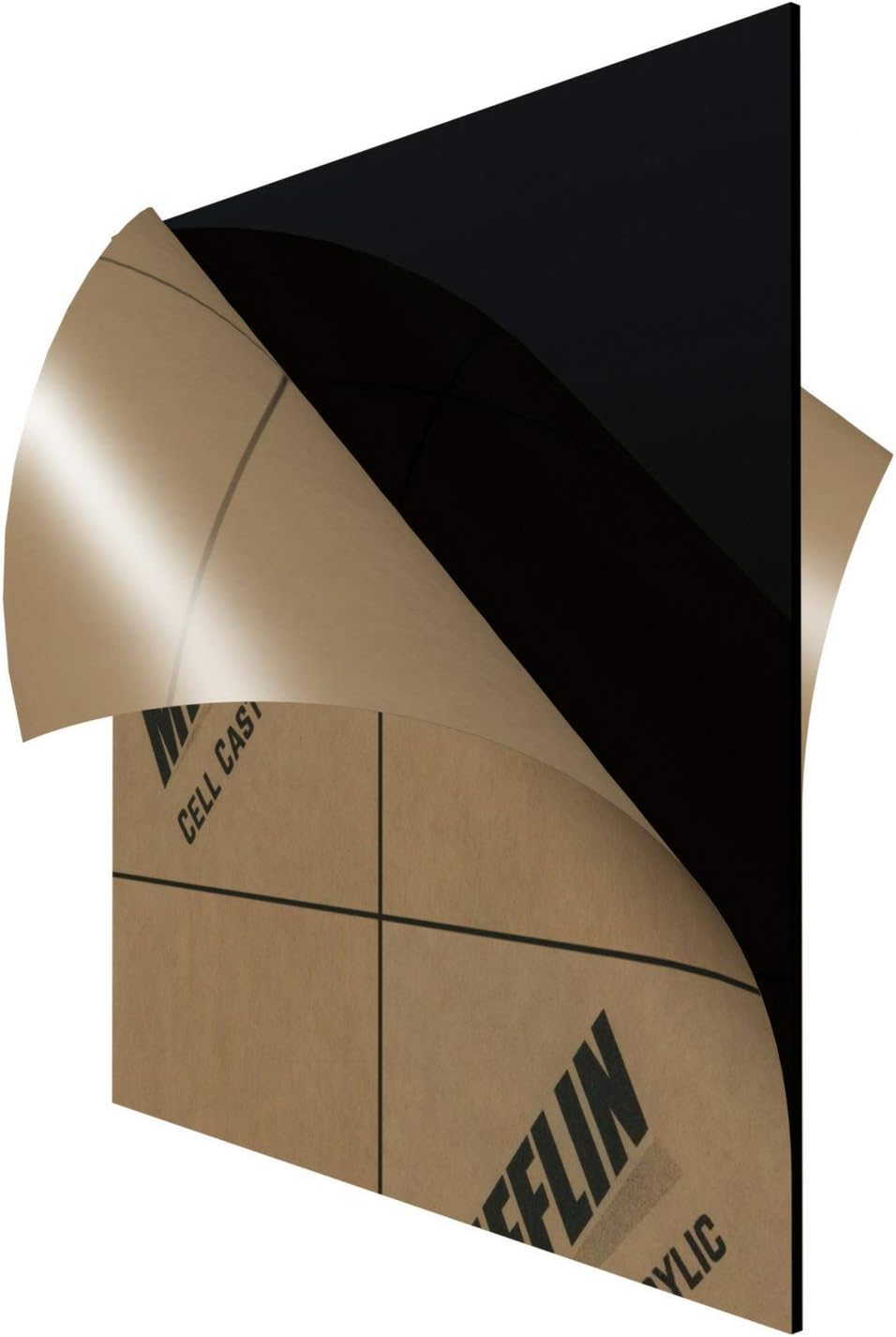 MIFFLIN Cast Plexiglass Sheet (Opaque Black, 2 Pack, 12 x 12 Inch, 0.118" (1/8 in) Thick), Acrylic Sheet, Plexi Glass, Plastic Sheet, Clear Plastic Sheet, Cast Acrylic Plexiglass, Acrylic Glass