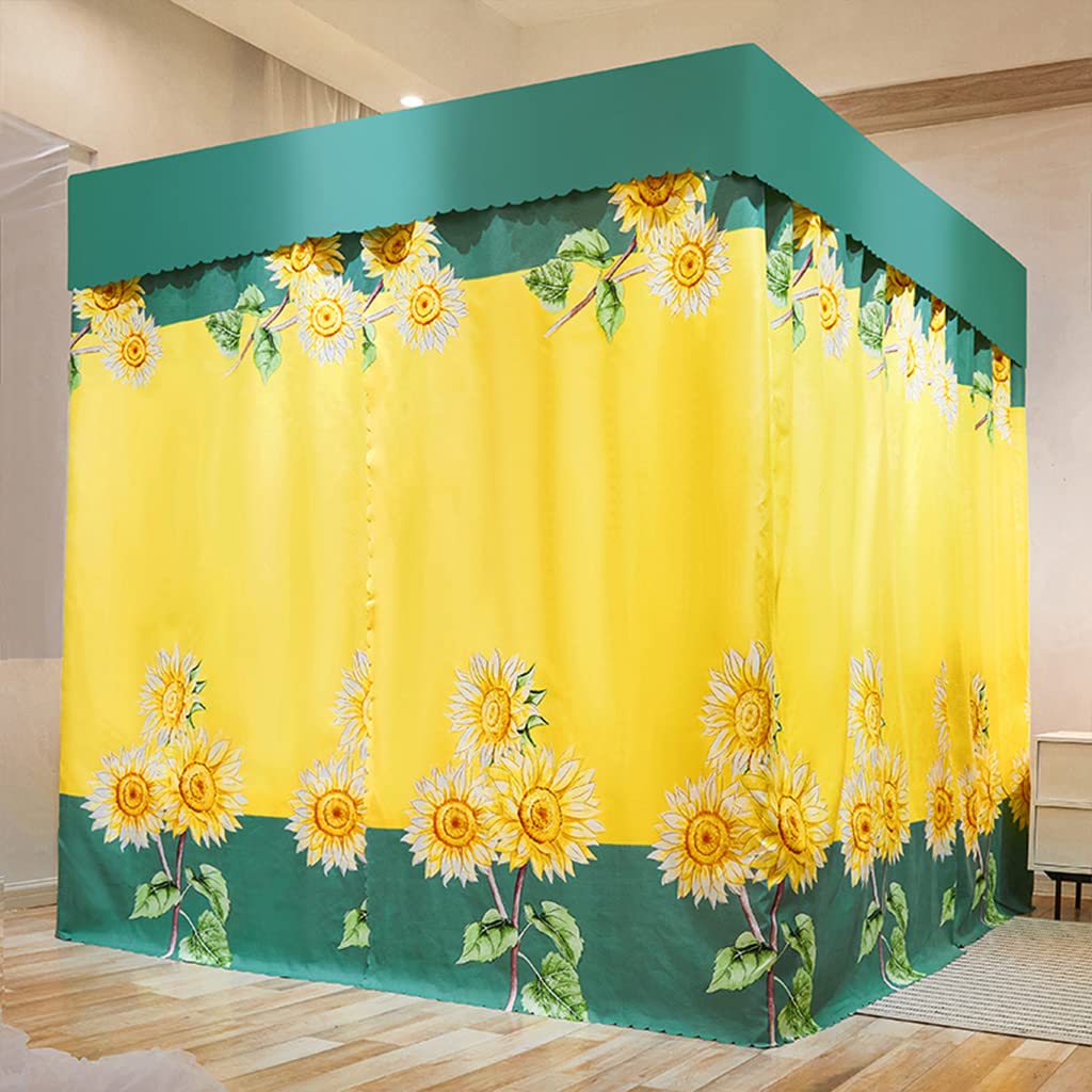 Simpatica Tenda a baldacchino a baldacchino a baldacchino a 4 Angoli per Ragazze e Ragazzi, Camera da Letto per Bambini, Decorazione per Letti Singoli (Giallo-Girasole, e baldacchino, Letti