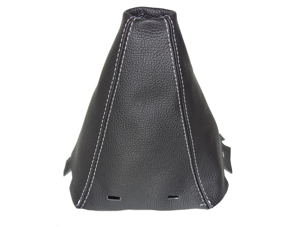 The Tuning-Shop for Nissan Pathfinder 2006-2012 Shift Boot Black Genuine Leather White Stitching