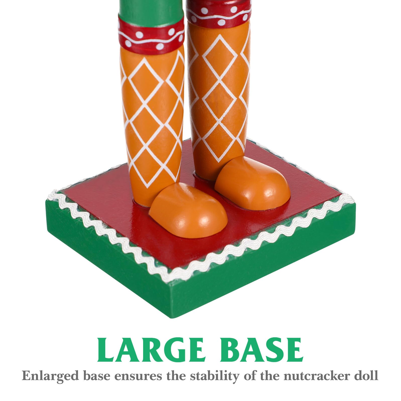 Toyvian Holz Weihnachts Nussknacker Figur 35cm Lebkuchenmann Ornament für Weihnachtsdekor Umweltfreundliche Weihnachtsdeko für Festliche Home Partygestaltung