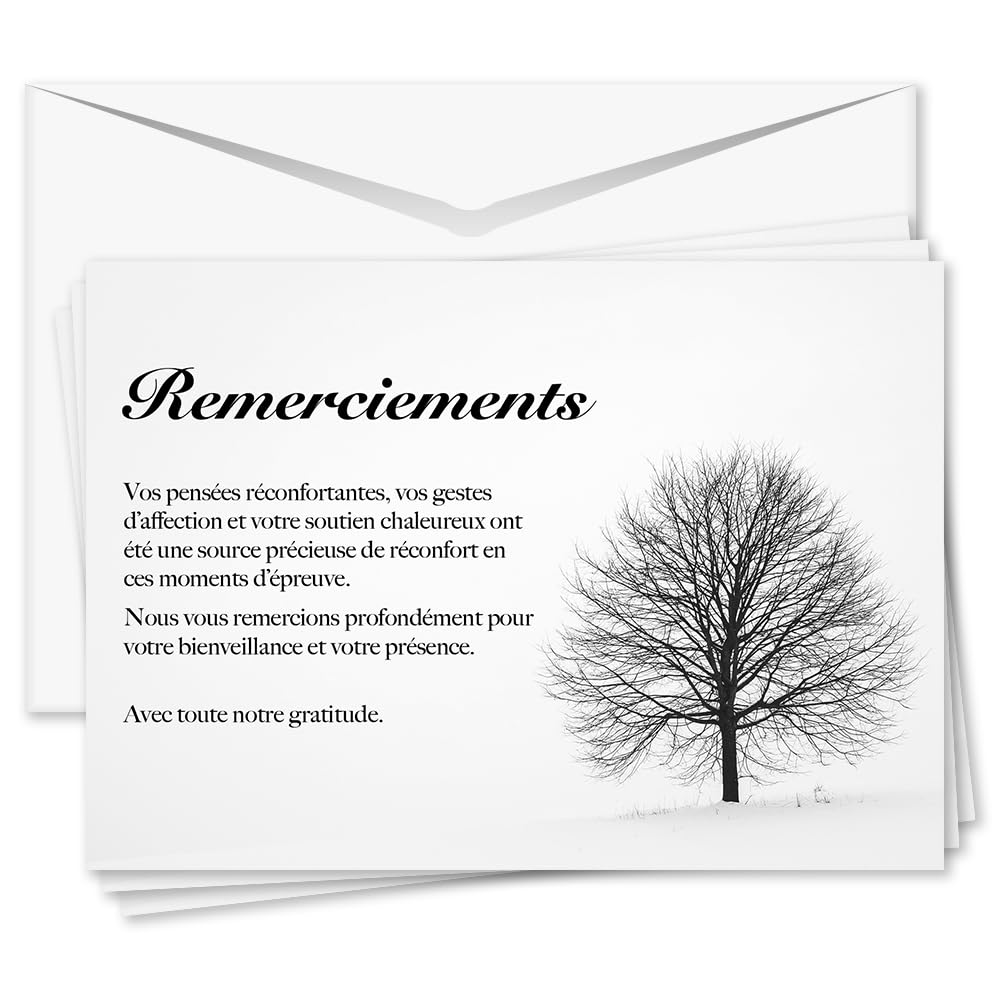 UTTSCHEID - Lote de 70 tarjetas de agradecimiento (10,5 x 14,8 cm), diseño de árbol de invierno