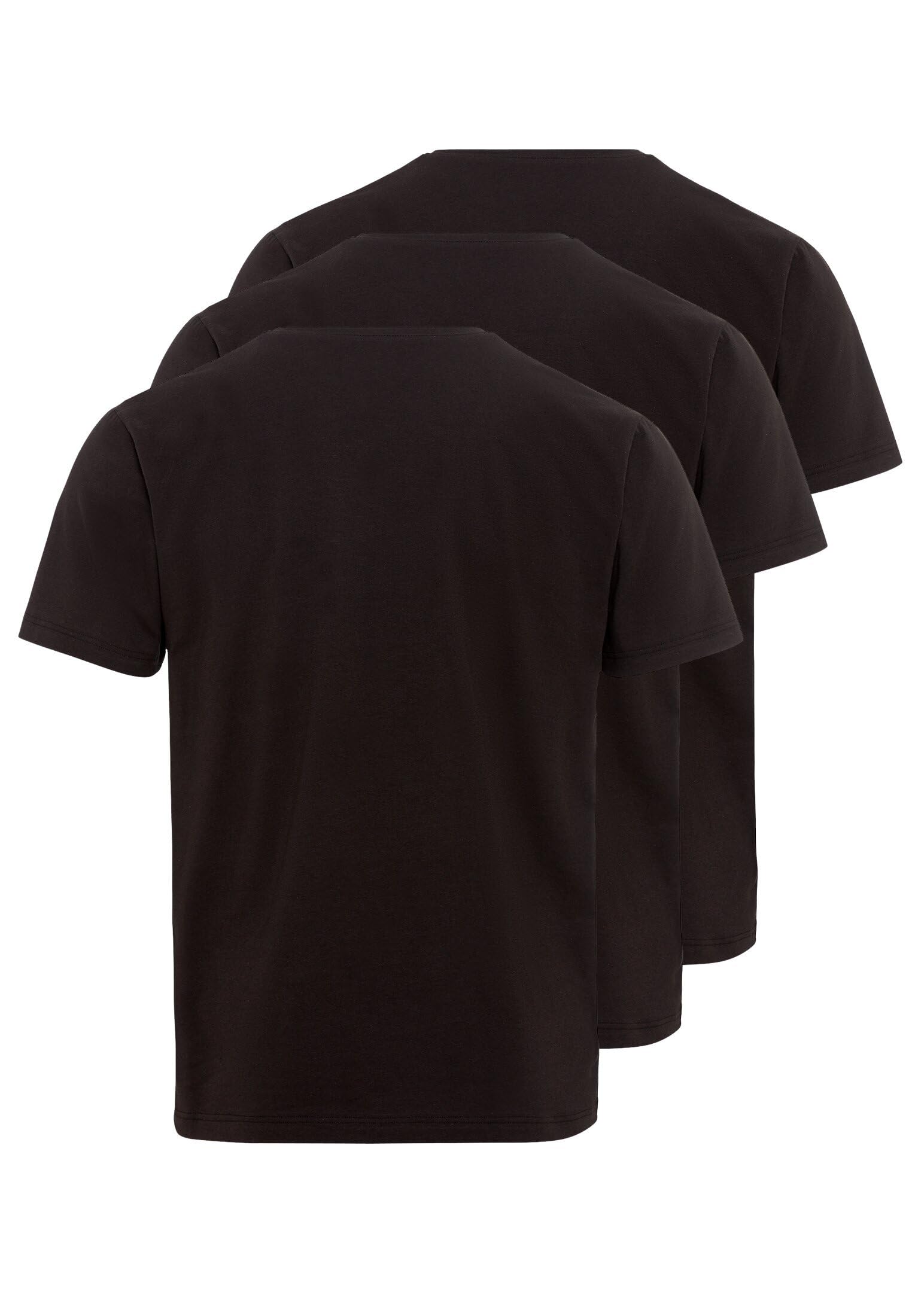 camel active Herren Unterziehshirt im 3-er Pack | Unterhemden mit V-Neck aus einem hochwertigen Baumwollmix mit Elasthan in weiß und schwarz