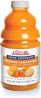 Dr. Smoothie 100% Crushed Orange Tangerine – No Added Sugar, Made with Real Fruits/Fruit Juice – Vegan, No Artificial Colors or Flavors – Sunny Blend of Sweet Oranges & Tangerines – 46 oz Bottle