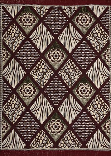 Image of Premium Cotton Carpet 4x6 feet | Soft Velvet Rug for Living Room, Hall & Bedroom | Floor Carpet for Home /Dari & Kalin | Rectangular Rugs &Carpet (Maroon)
