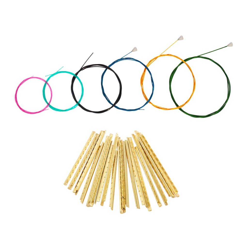 Juego de 10 cuerdas de nailon multicolor para guitarra clásica con trastes