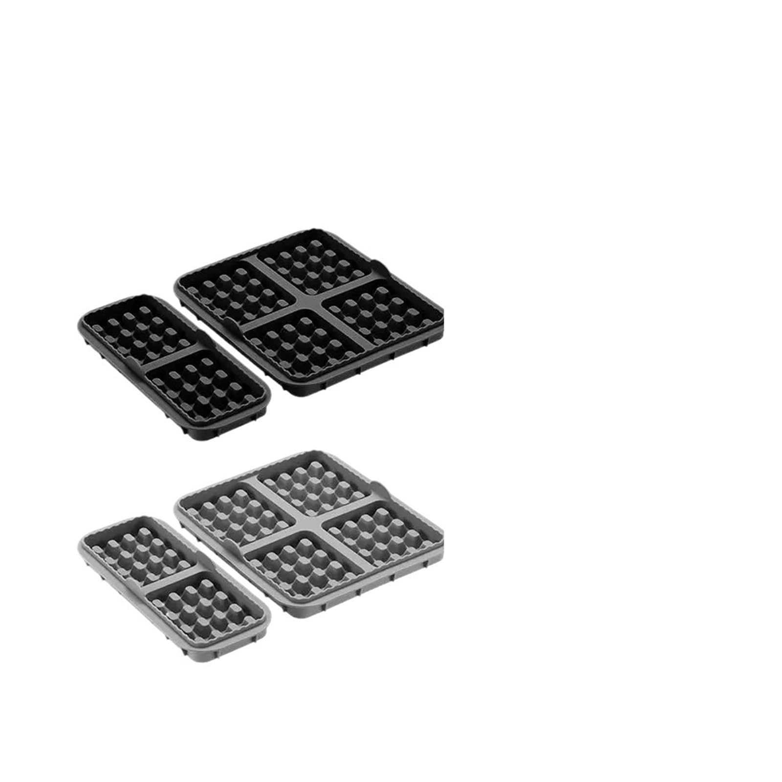 Air Fryer Waffle Mold, Reusable Silicone Baking Mat for Dual Basket Models, Non-Stick & Easy Clean, 1/2Pcs(Black2pcs)