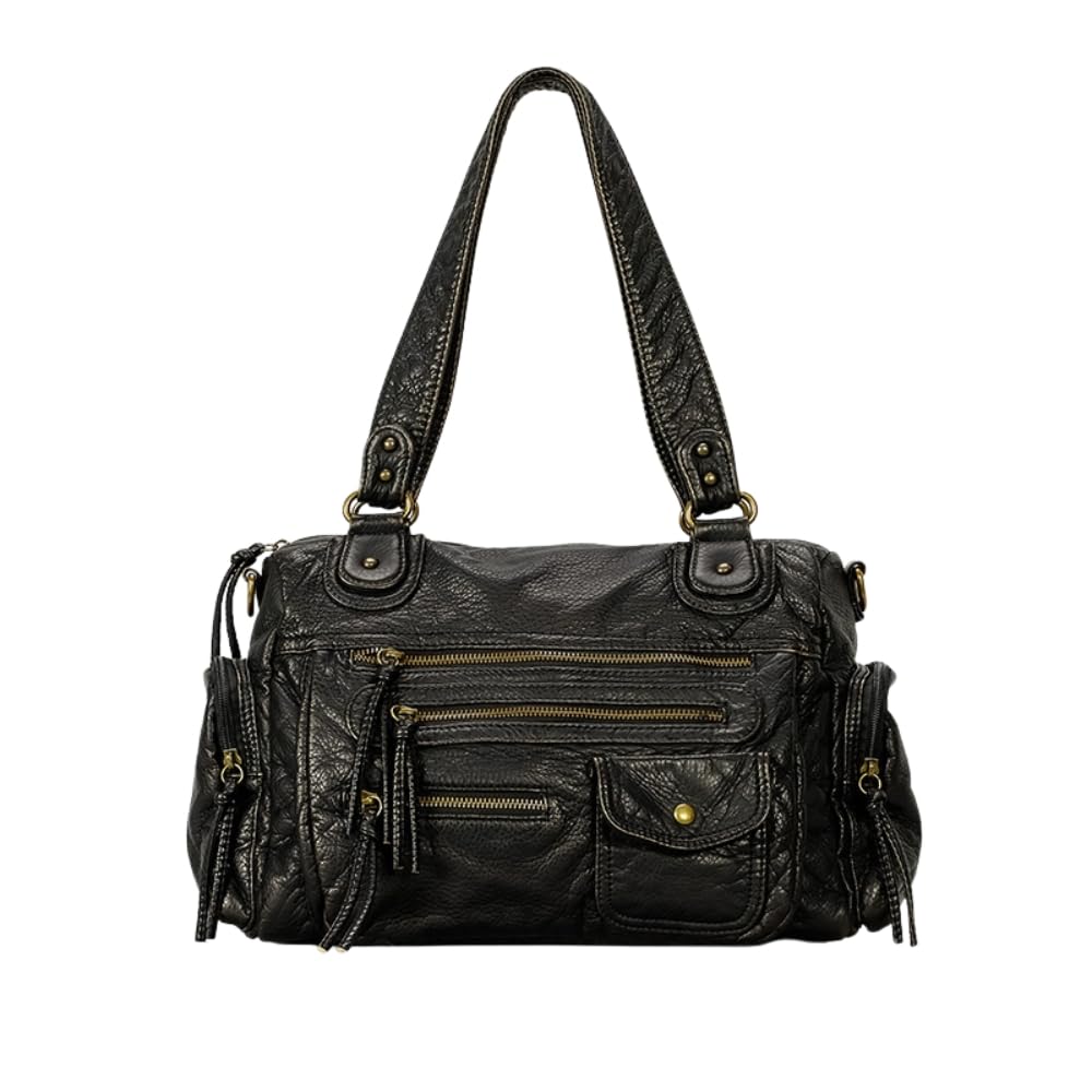 Sac à main rétro en cuir vintage chic avec multi-poches élégantes - 8