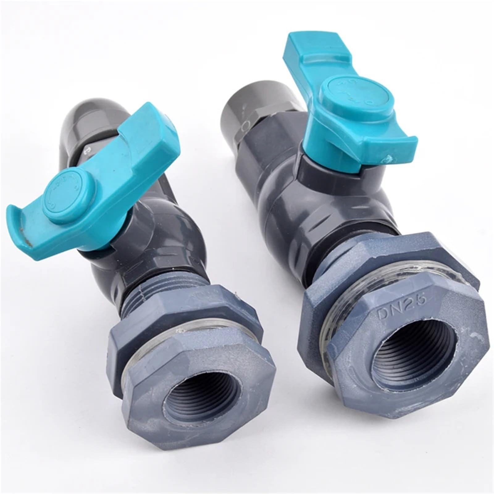 Adaptador de válvula bola PVC 1/2", 3/4" y 1" for tanque peces, riego jardín, acuario, tubería entrada, drenaje, conexión reparación(1l2 Inch)