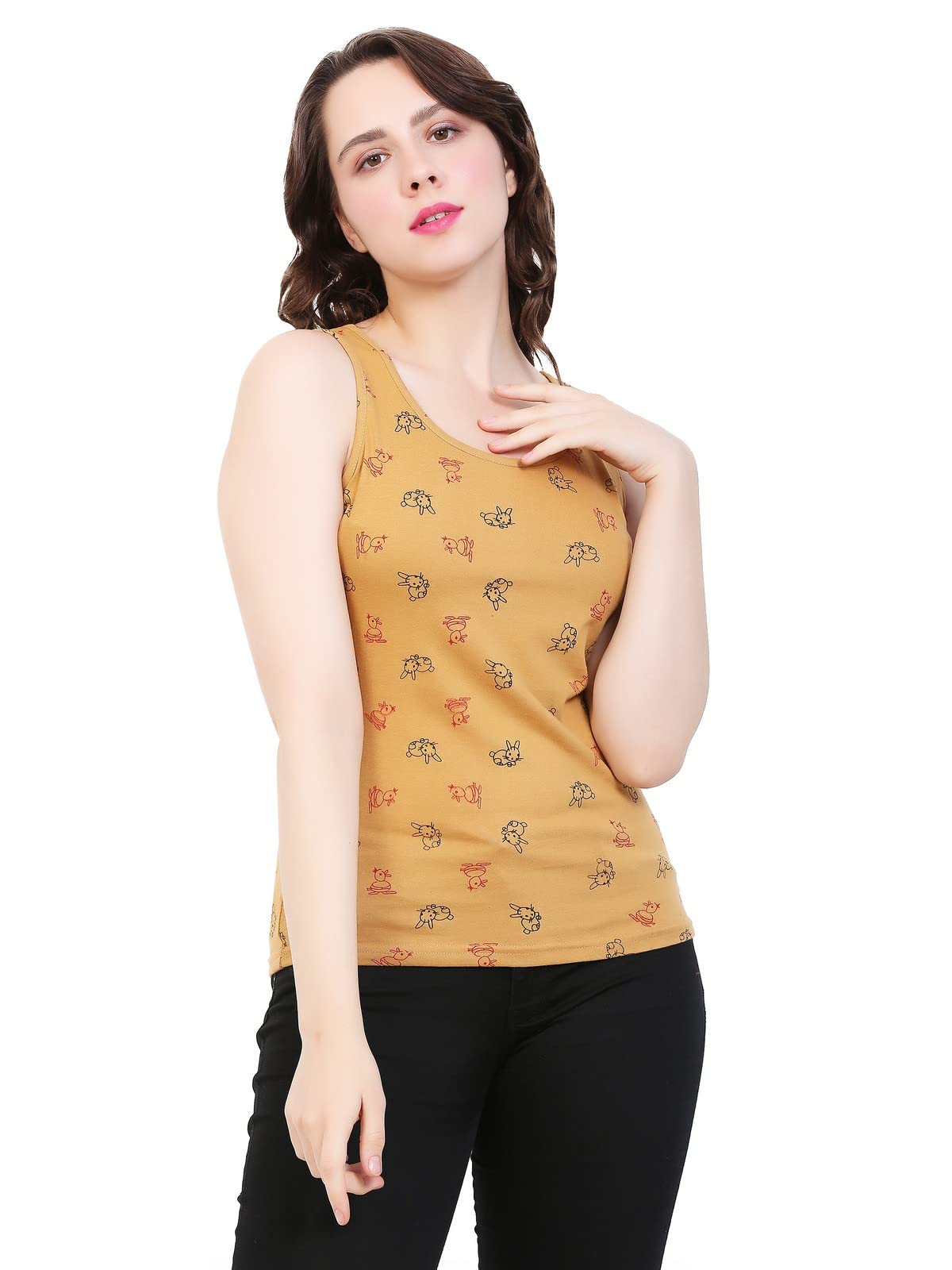Ayvina Women's Super Combed Cotton Rib Fabric Slim Fit Tank Top-picture-27