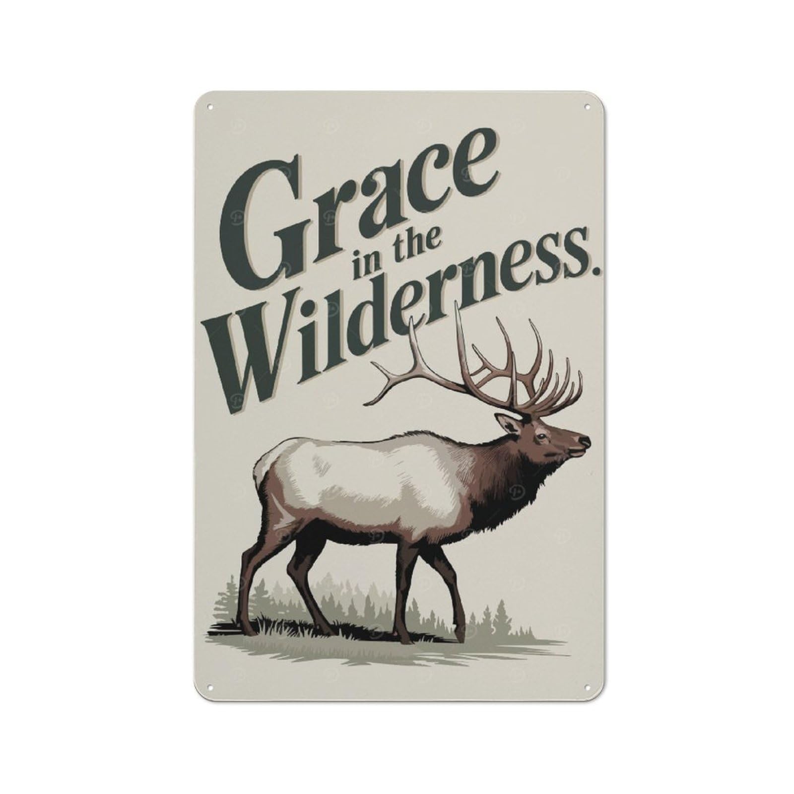 Junmoney Grace In The Wilderness Cottage Tin Sign 30X20cm Featuring Porch Wall Decor For Shed, Garden Room, Porch Or Garage