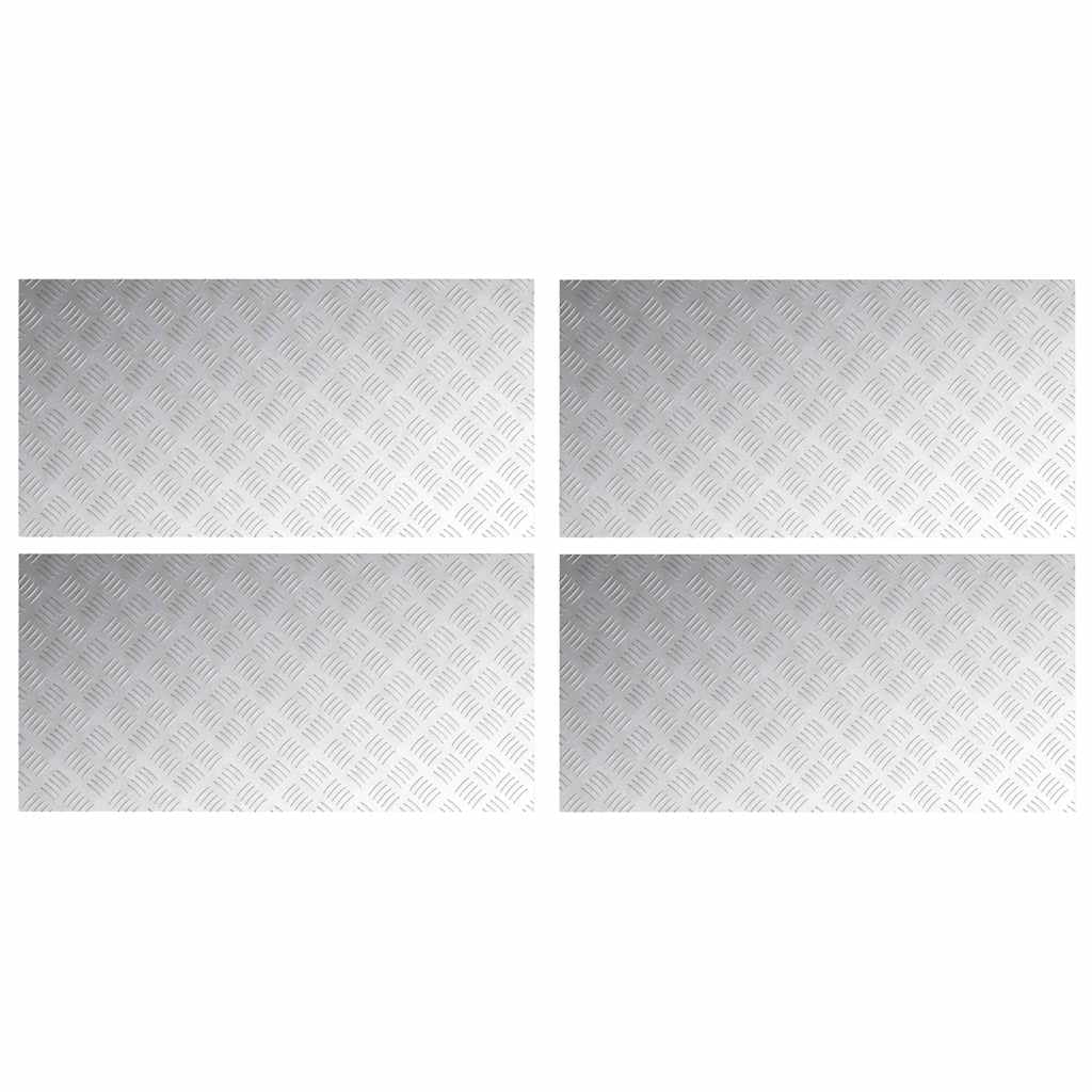 vidaXL Treppe Tritt 4 STK. 100 x 50 cm Silber Aluminium Rechtwinklig | Verhindert das Rutschen auf Treppen, Bietet zusätzlichen Halt für Sicherheit, Geometrischer Stil wertet deine Dekoration auf