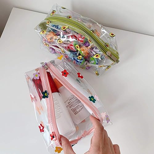 Miniatura 5 de Lindas bolsas de cosméticos transparentes, bolsas de maquillaje transparentes de viaje, bolsa de almacenamiento de brochas de maquillaje portátiles,