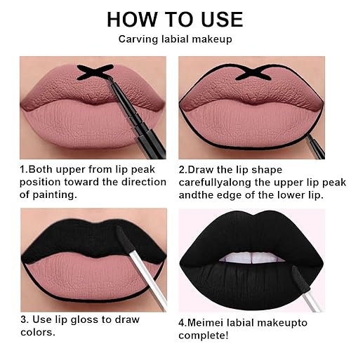 Miniatura 6 de evpct Juego de 3 delineadores de labios color azul oscuro, negro y morado mate, lápiz labial líquido, brillo de labios, a prueba de manchas, 24