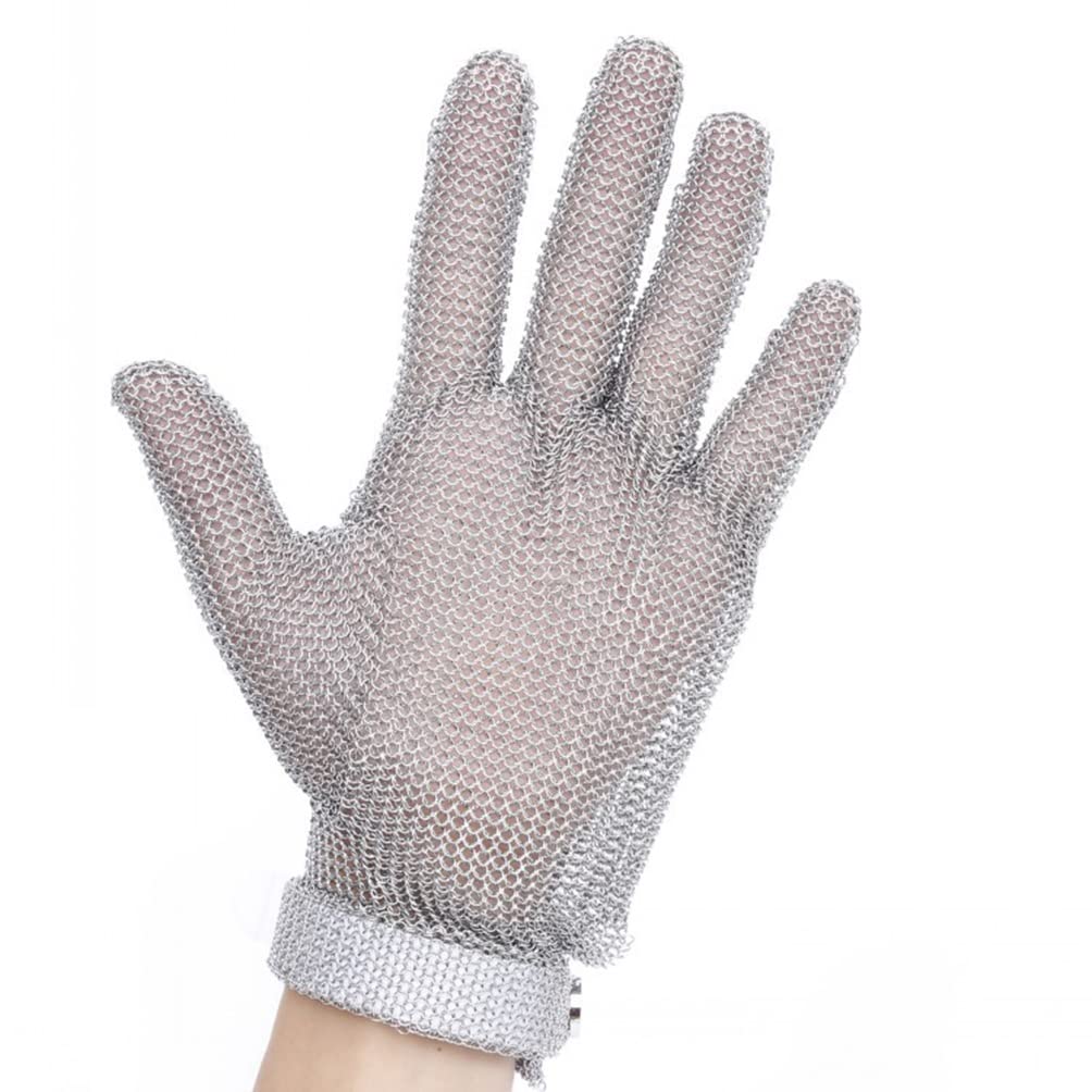 Guantes Anticortes, Guantes Resistentes a Cortes de Acero Inoxidable de Grado alimenticio, de Seguridad, para Trabajo, Malla de 9 Capas, de Metal Protector de Grado alimenticio.