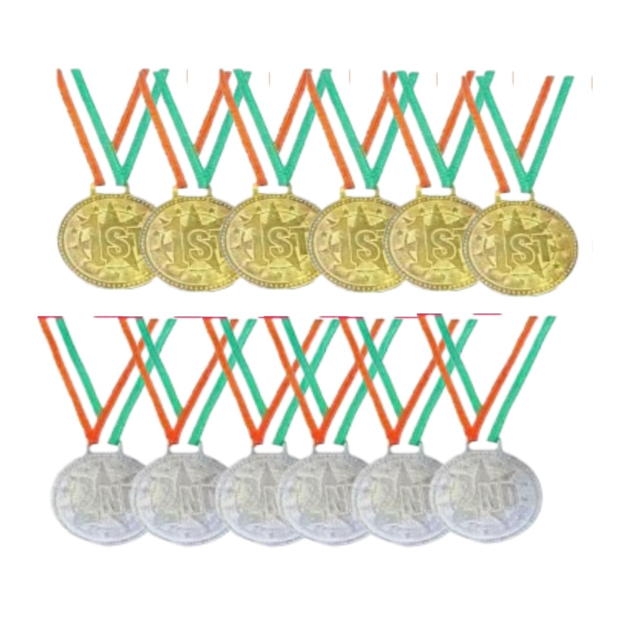 Swastik Enterprises 2 Inches Sports Medal Gold and Silver Combo for School Winner, Sports Champion (Set of 6 +6) (Medal-2)-picture-27
