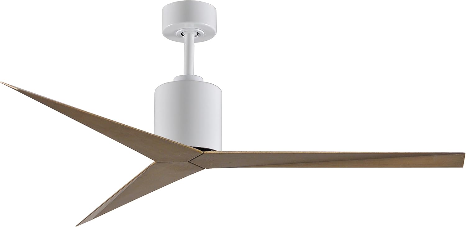 Matthews EK-BN-GA Eliza Outdoor/Indoor Wet Rated 56" Ceiling Fan with Remote & Wall Control, 3 Gray Ash ABS Blades, Silent DC Motor, Brushed Nickel