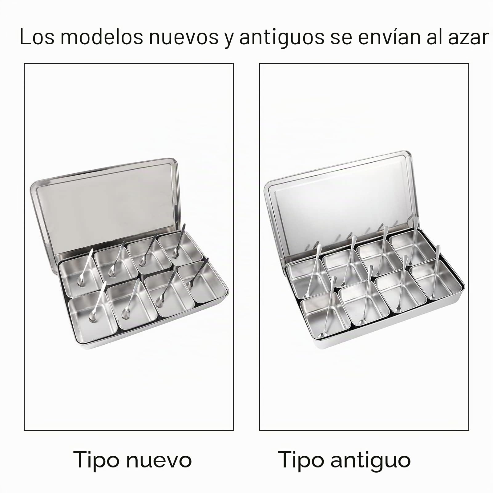 Caja De Condimentos, Caja De Condimentos De Aleación De Aluminio De 8 Rejillas Contenedores De Almacenamiento De Condimentos Tarro De Especias Utensilios De Cocina Para Restaurante De Cocina