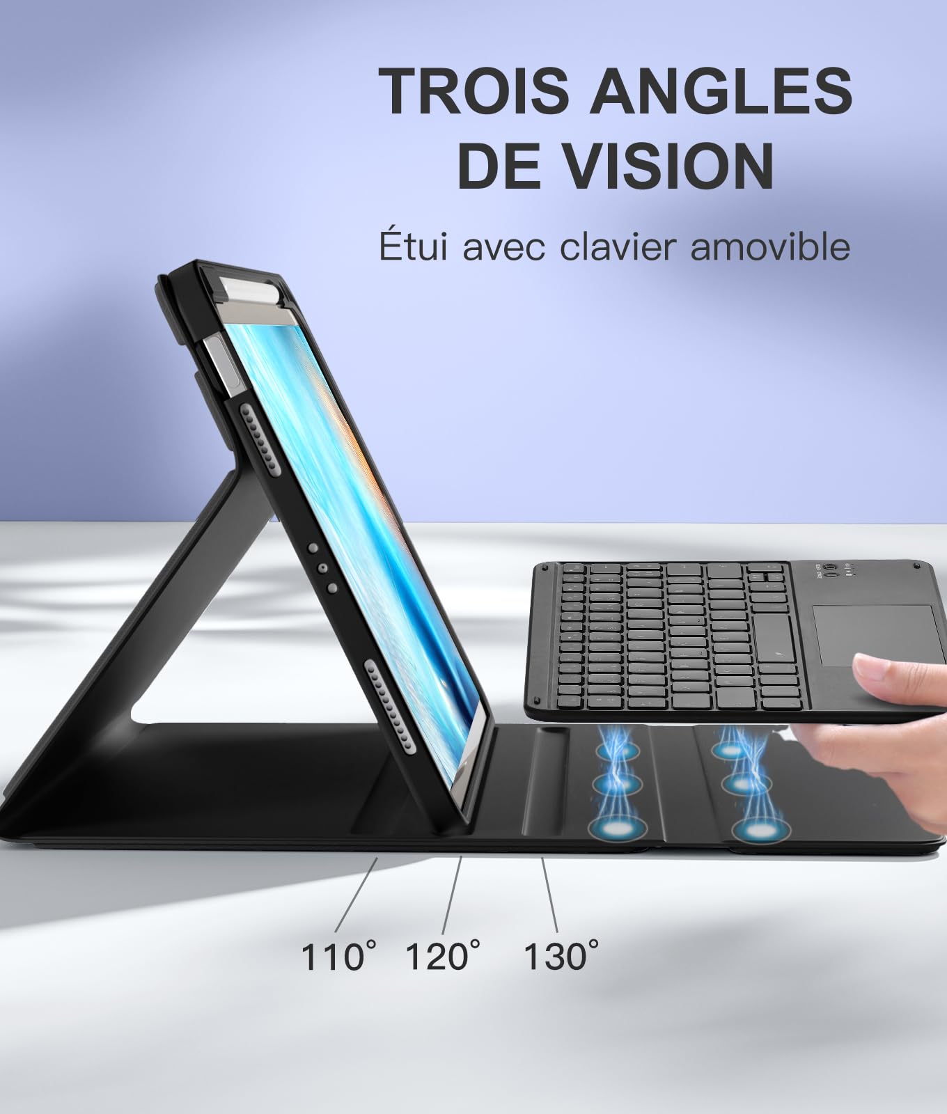 Vobafe Coque Clavier pour iPad Air 11 Pouces M4 2026/ M3 2025/ M2 2024