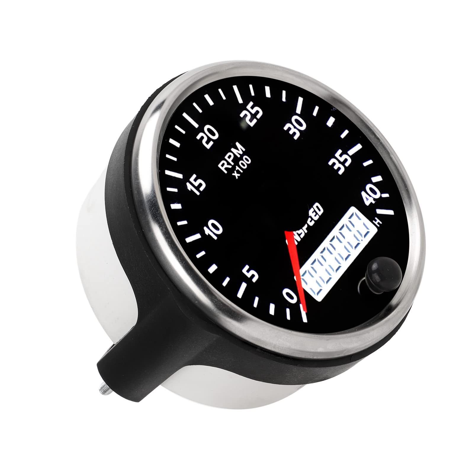 Contagiri da 85 Mm/3,35 Pollici, Contagiri per Barca 0‑4000 Giri/min con Display LCD, Impermeabile IP67 per Auto 12/24 V, Camion, Barca, Motore, Motore a Benzina 1‑8 Cilindri