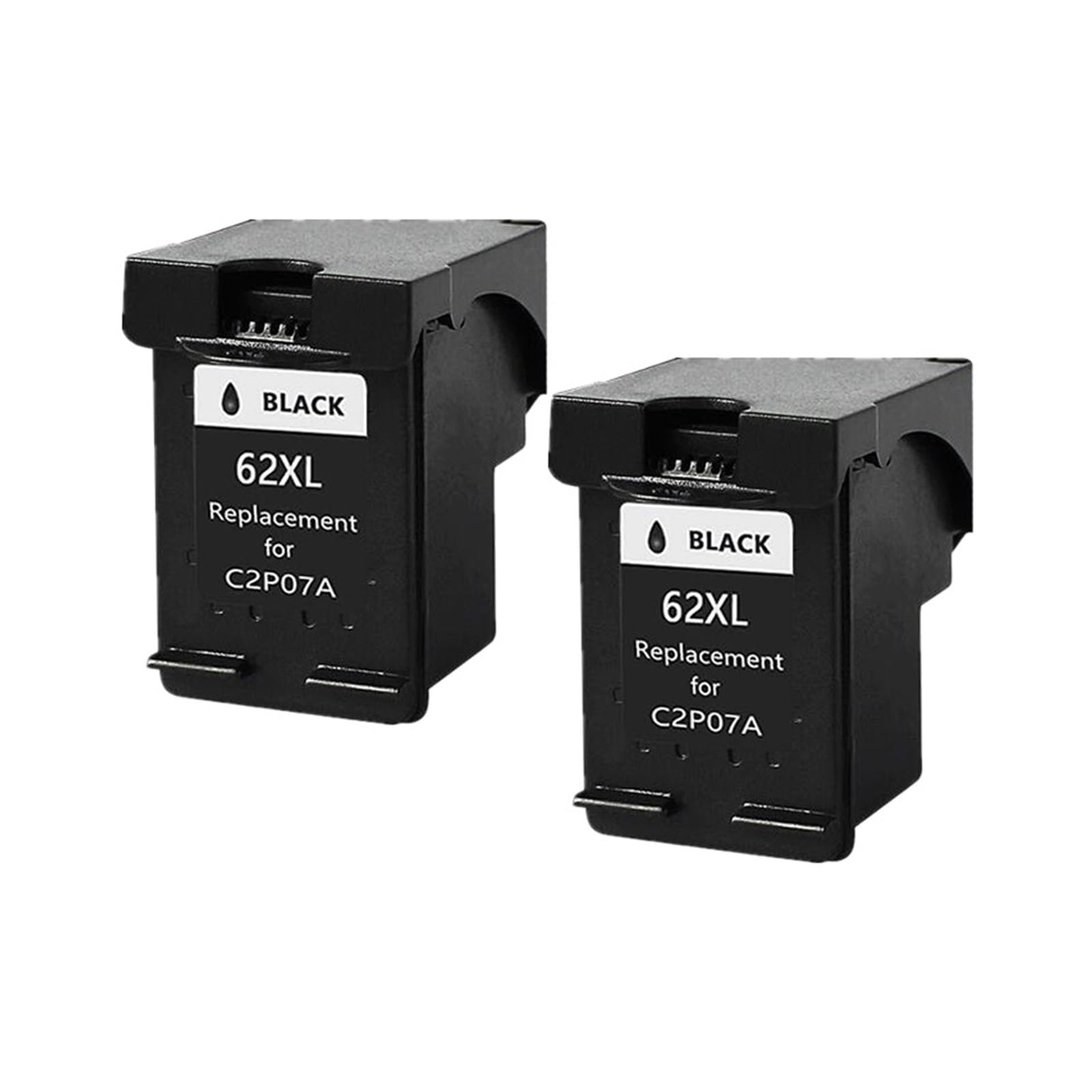 Cartuccia D'inchiostro 62XL, Compatibile Con HP 62 5540, 5640, 7640, 5646, 5541, 5740, 5742, 5745, 200, 250 Stampanti(2 Black)