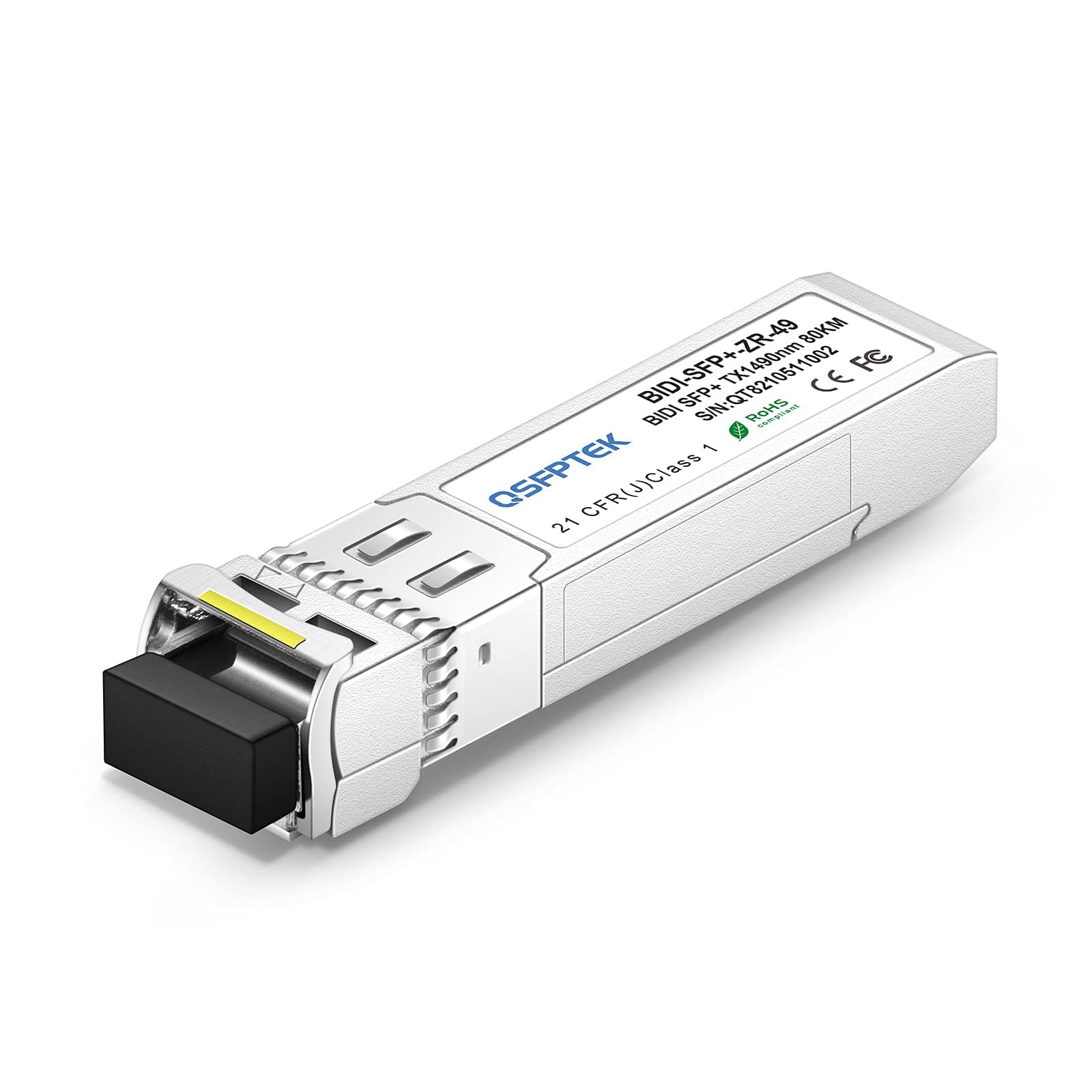 QSFPTEK 10G SFP+ Bidi Transceivers LC Single-Mode Module for Cisco SFP-10G-BX80U-I (1490nm-TX/1550nm-RX), for Cisco SFP-10G-BX80D-I (1550nm-TX/1490nm-RX), 80KM, with DDM - 1 Pair