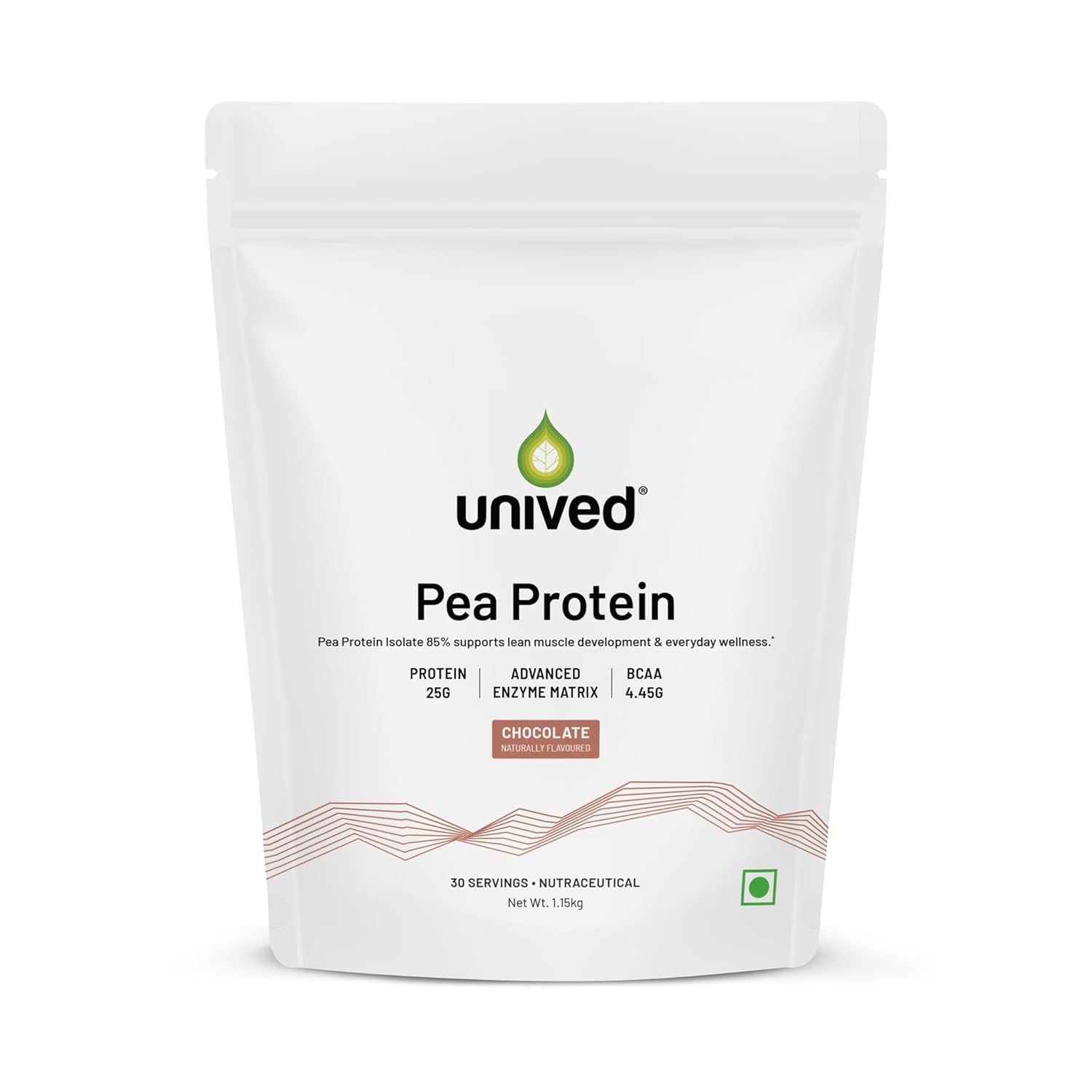 Unived Pea Protein Isolate with Natural Digestive Enzymes, 100% Vegan & Plant-Based, BCAAs, Amino Acid, Lean Muscle Develo