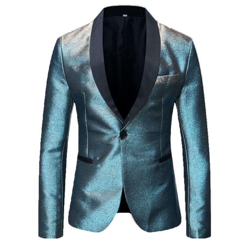 Men's Blazers Slim Fit Fashion Suit Bright Silk Jackets for Men Weddings Party Dinner Prom Tuxedo