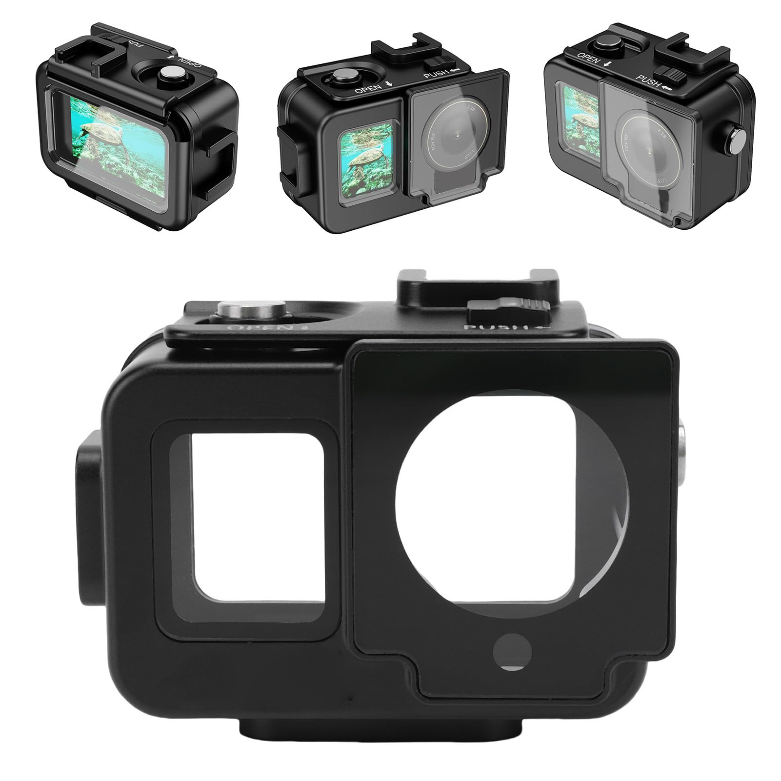 Estuche Impermeable Apto para Accesorios Action 4/3/5pro, Estuche de Buceo para Lentes de Alta Transparencia con Rosca de 1/4 de Pulgada, Jaula de Carcasa Subacuática de 60