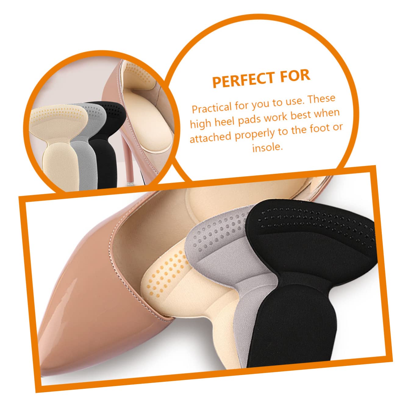 Baluue 18paare High Heel Einlegesohlen Antirutsch Fersenschutzpolster Selbstklebende Dämpfungspads Für Blasen Und Druckstellen Für Damen-high Heels