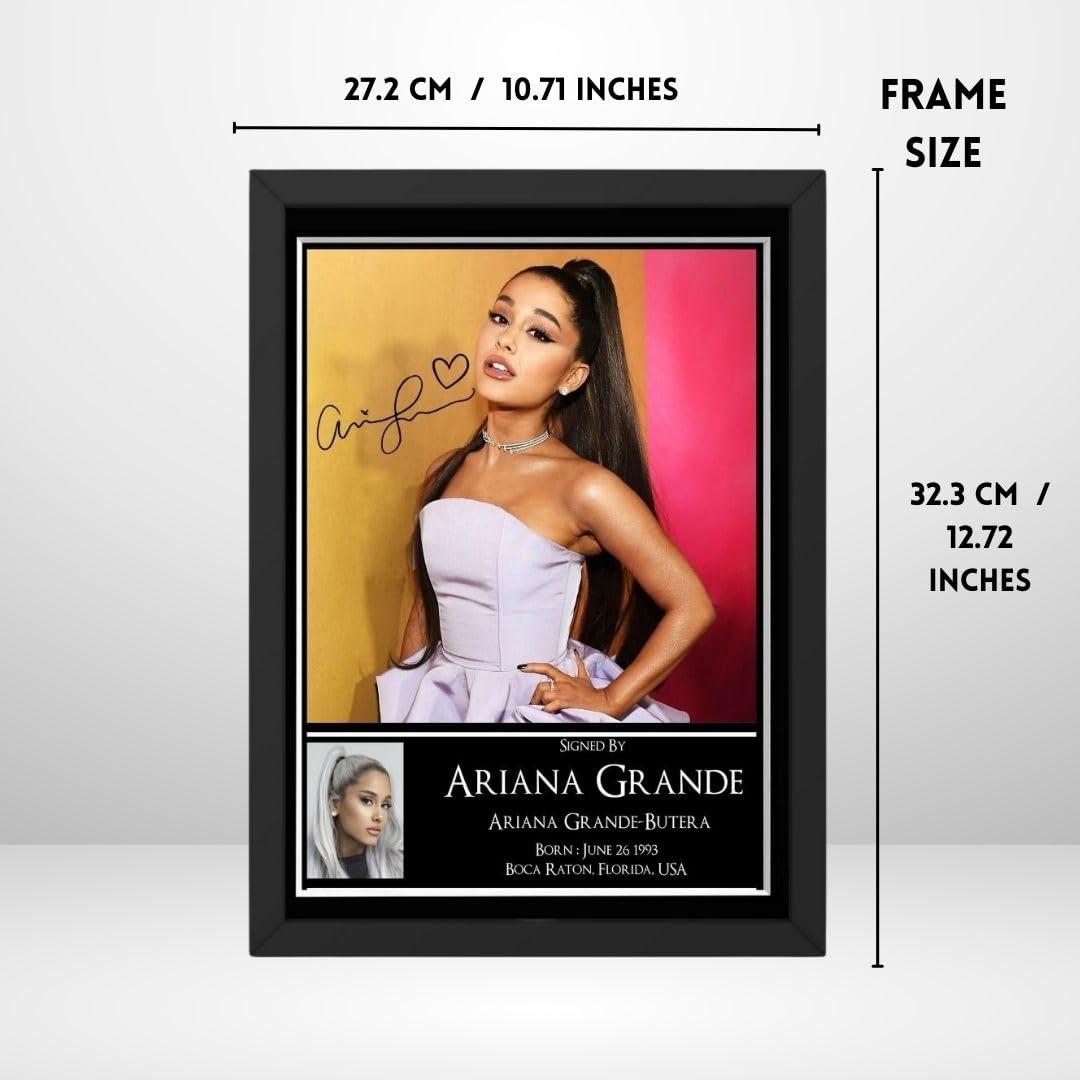 Ariana Grande Signed Autograph Print Poster Black Framed Mounted