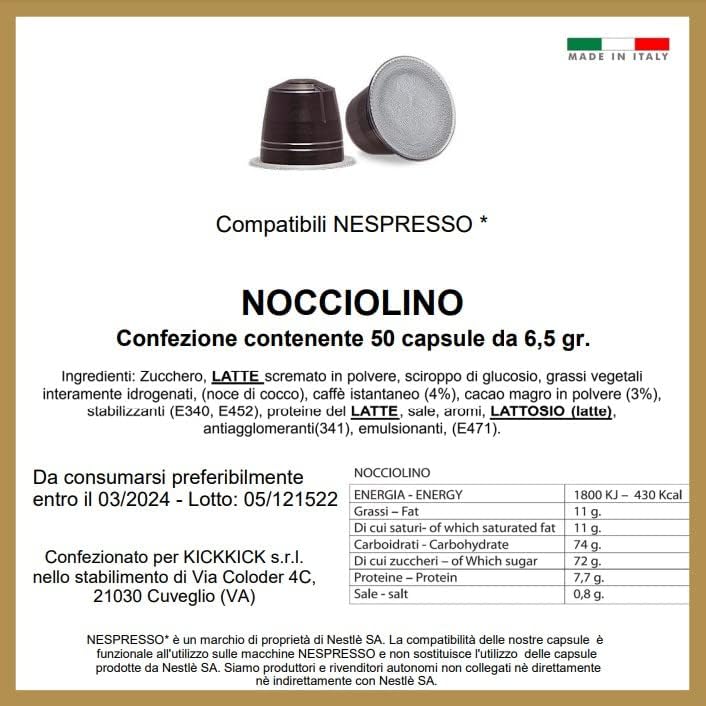 Kickkick Capsule Nocciolino Nespresso 