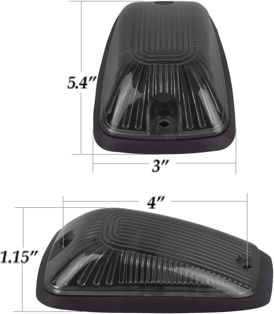5 X Cab Roof Marker Lights Smoke Lens Amber LED Compatible with 1988-2002 Chevy/GMC C1500 C2500 C3500 K1500 K2500 K3500 Pickup Trucks, Cab Roof Running Lights w/Wiring Pack