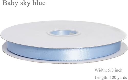 Vista 200 de Cinta de satén de poliéster de doble cara de color sólido, 1 pulgada de ancho, 100 yardas de largo, perfecta para bodas, envoltura de regalos, Oro