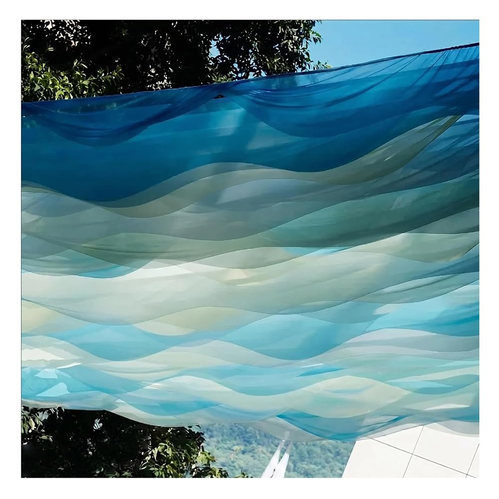 Cortinas de techo translúcidas para decoración de bodas románticas al aire libre