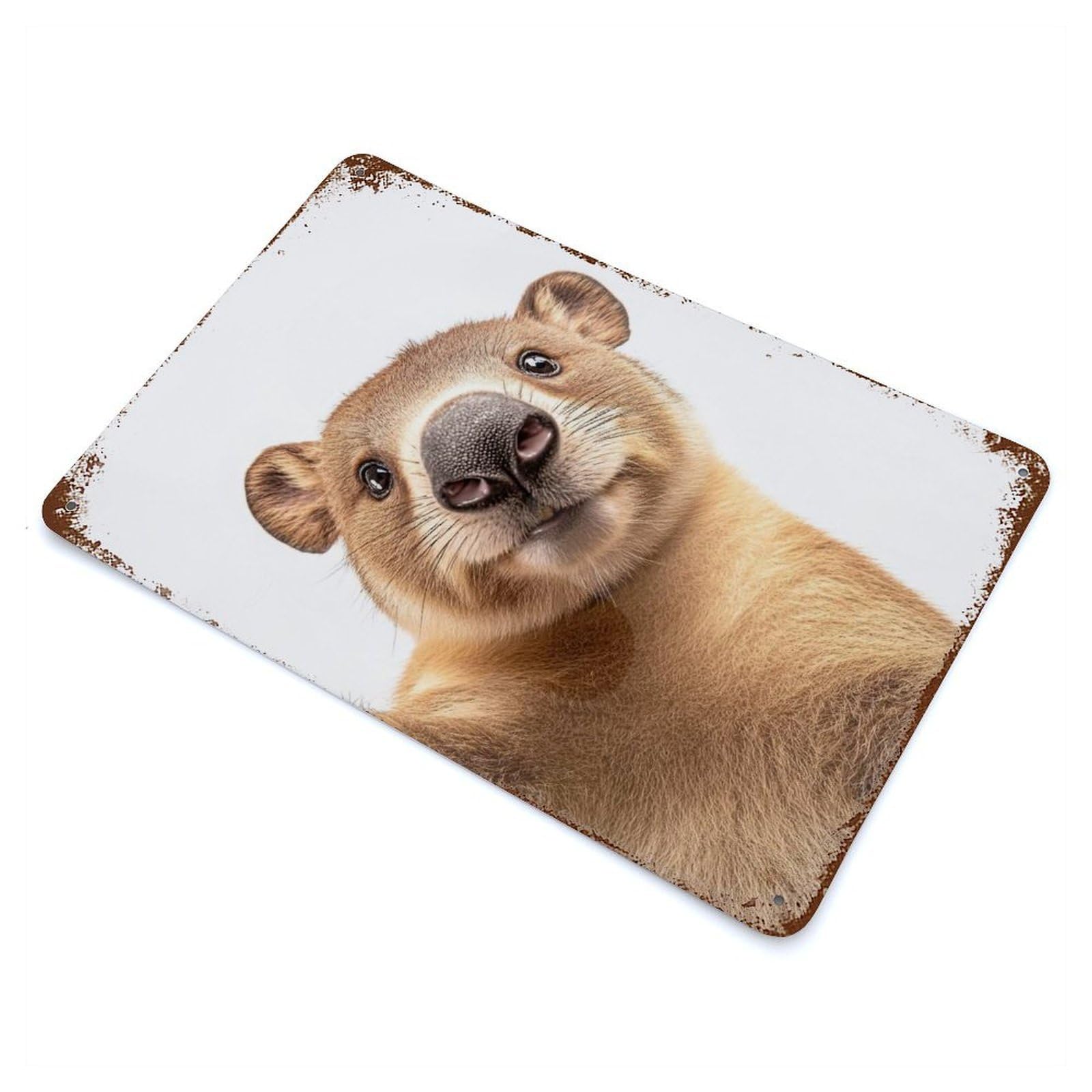 Cute Wombat Selfie Vintage Metal Tin Sign 11.8"x7.9", Ideal for Cafe, Home Bar And Lounge Decor