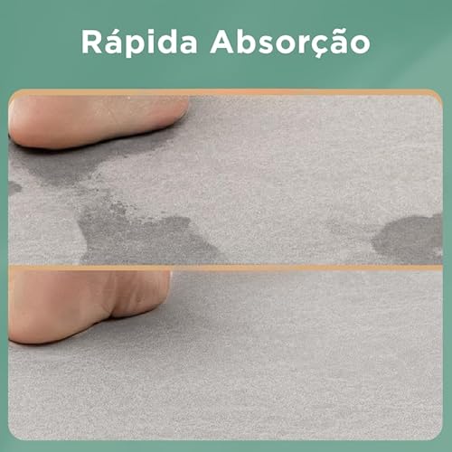 Tapete Banheiro Antiderrapante Impermeavel Diatomacea 60x40cm Absorvente Secagem Rapida (Cinza)