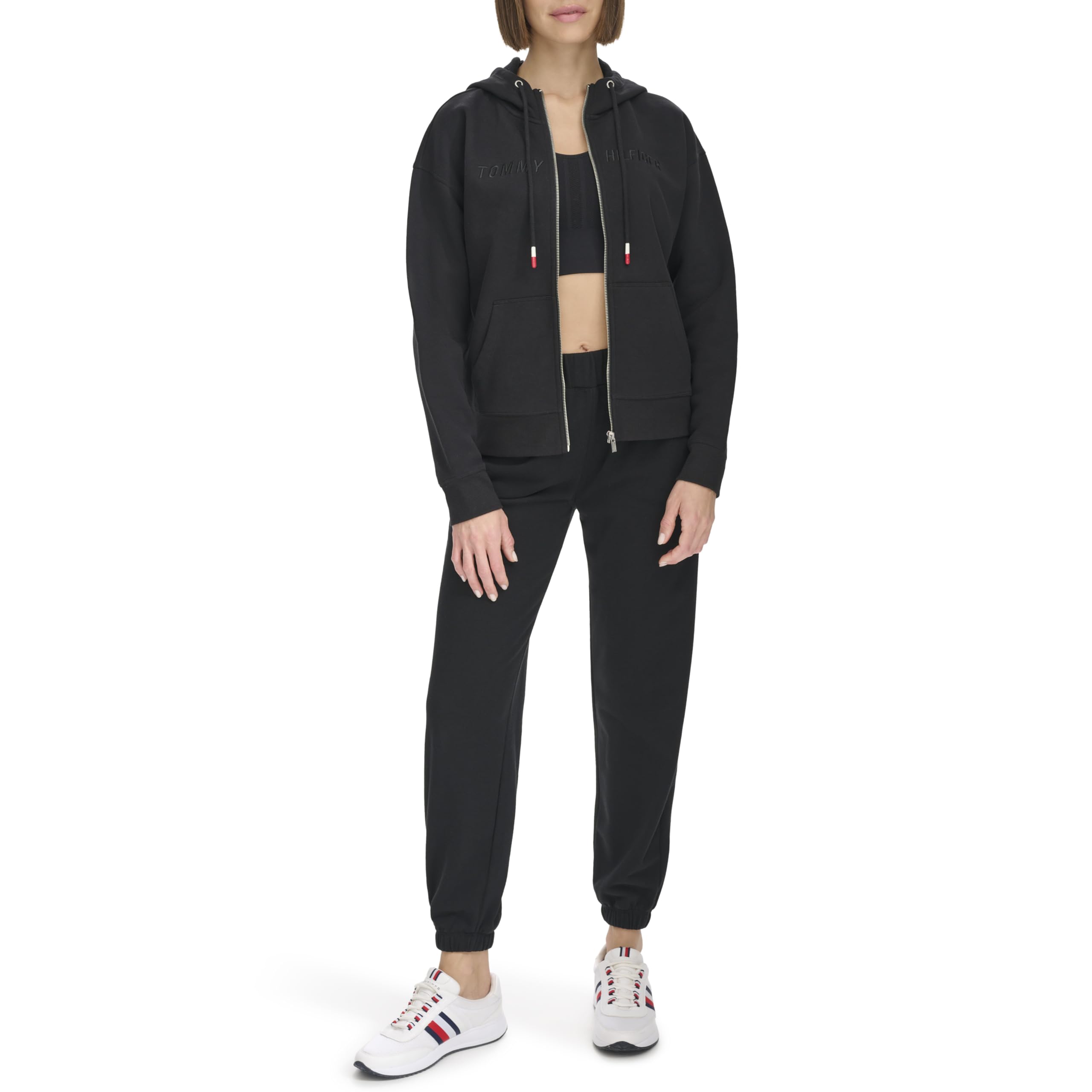 Women's Logo Full Zip Pocketed Hoodie Sweatshirt