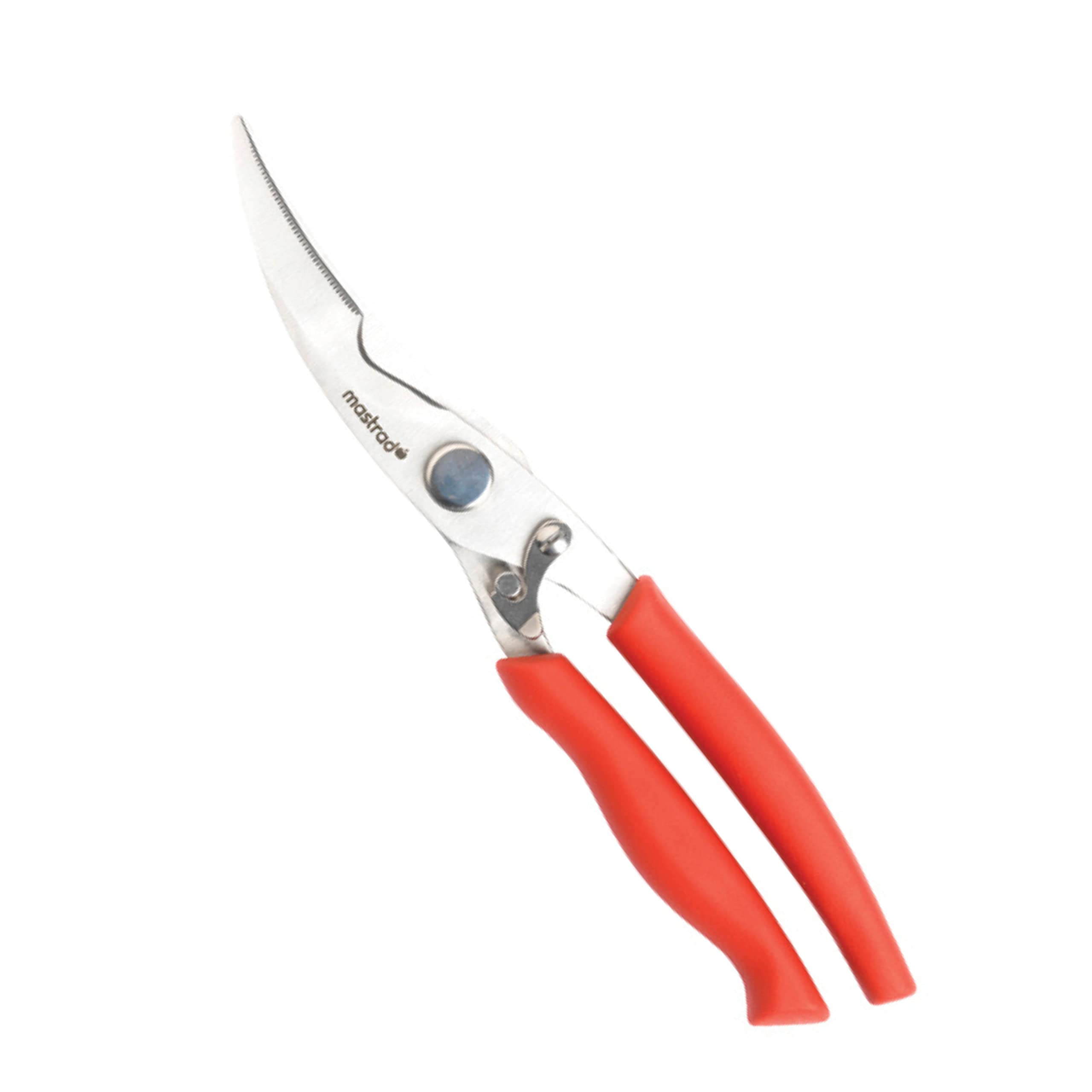 MASTRAD Ciseaux A Volaille Et Pizza - Lames Renforcées - Formes Longues Et Courbes - Loquet De Fermetures - Sécurité - Inox