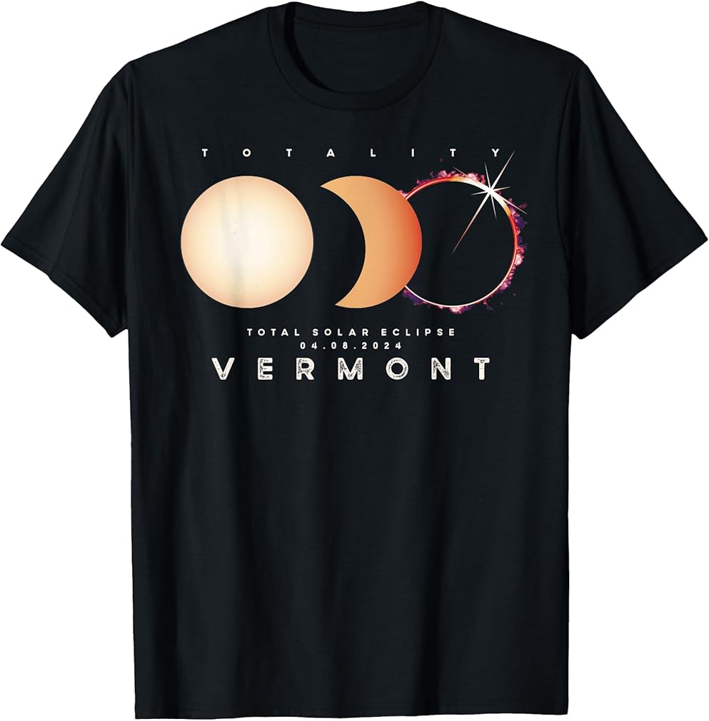 Solar Eclipse 2024 Vermont Shirt Total Eclipse T-Shirt